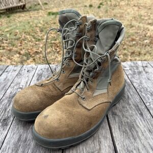 Belleville 8430 Mens Military Combat Boots Brown Suede Vibram Steel Toe 12 R USA